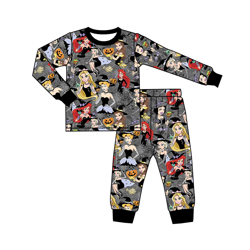 custom Halloween Sorceress Princess Long Sleeve Pants Girls Set