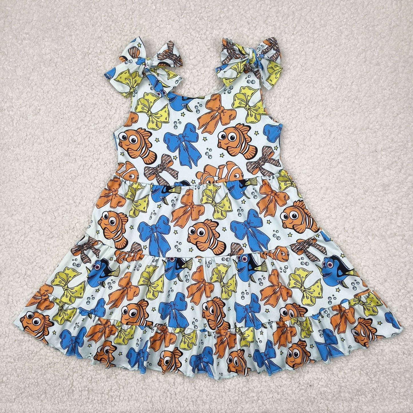 GSD2462 cartoon fish sleeveless girls dress