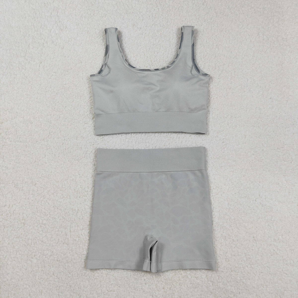 USA SHOP GSSO2702 adult women grey camo sleeveless shorts set