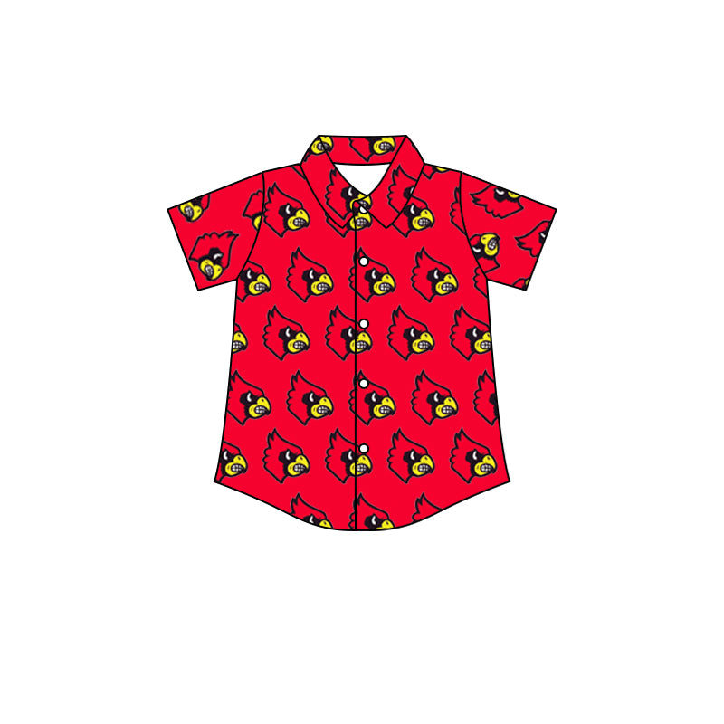 custom S 8.24 Red short sleeve boys shirt