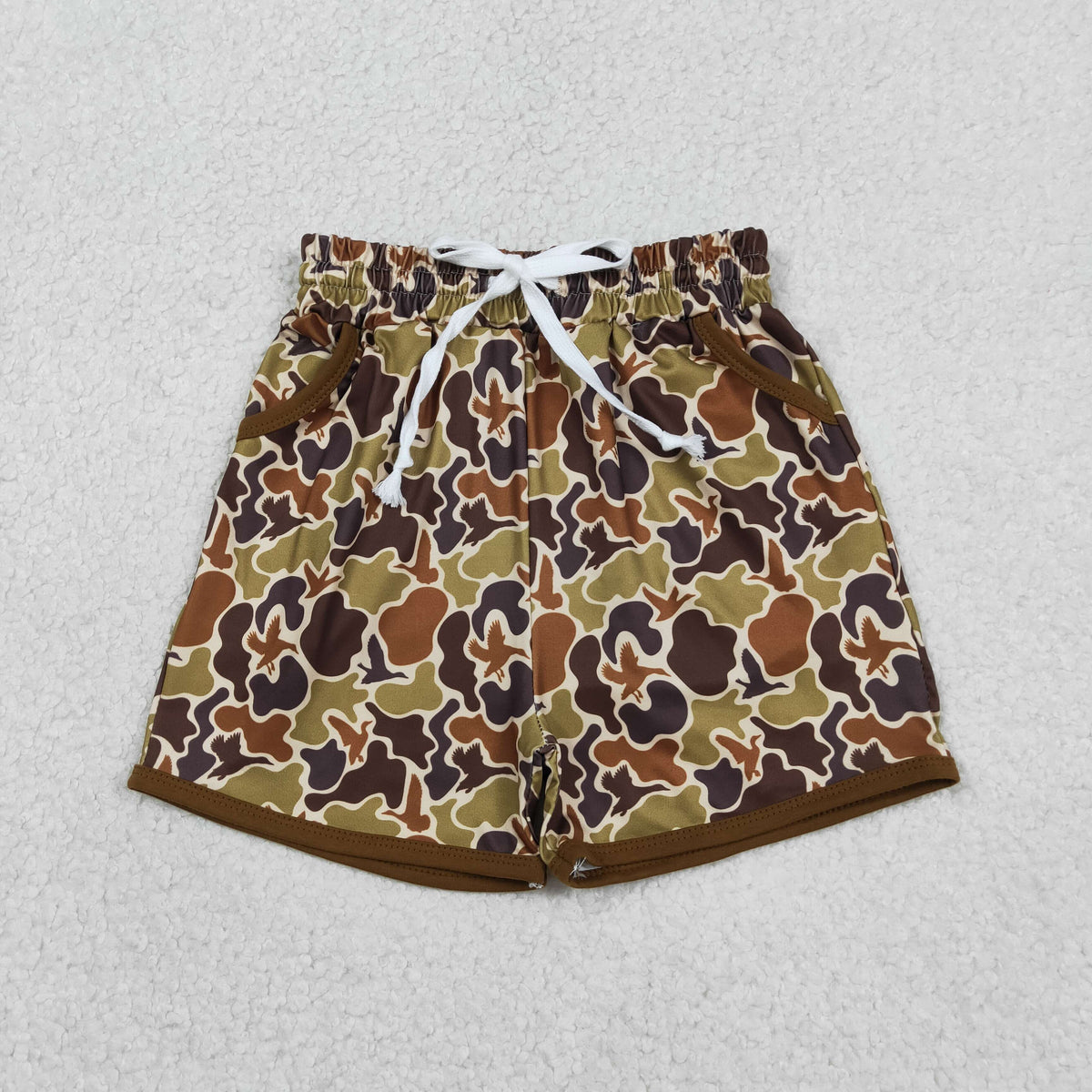 SS0673 huntig camo mallard duck brown boys shorts