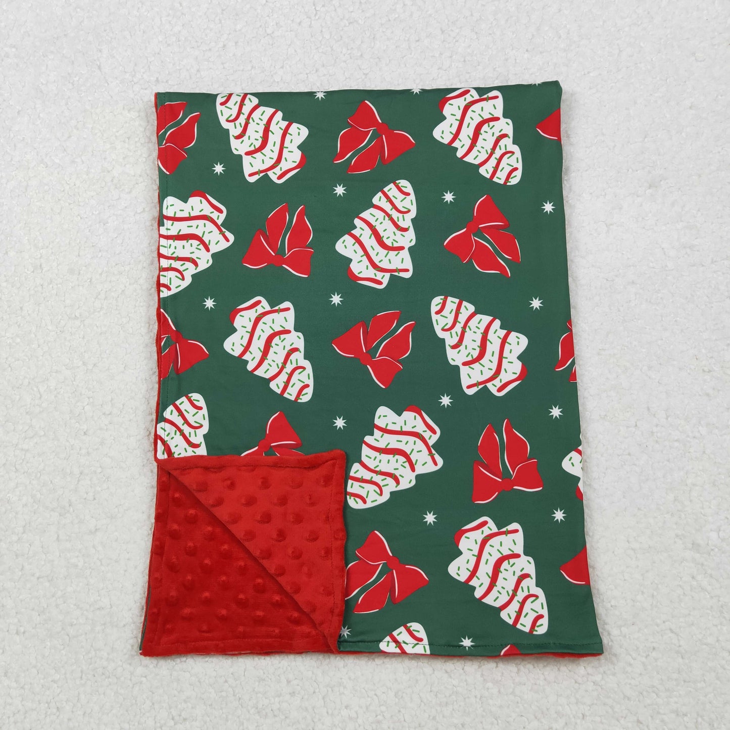 BL0172 Christmas tis the season cake green baby blanket