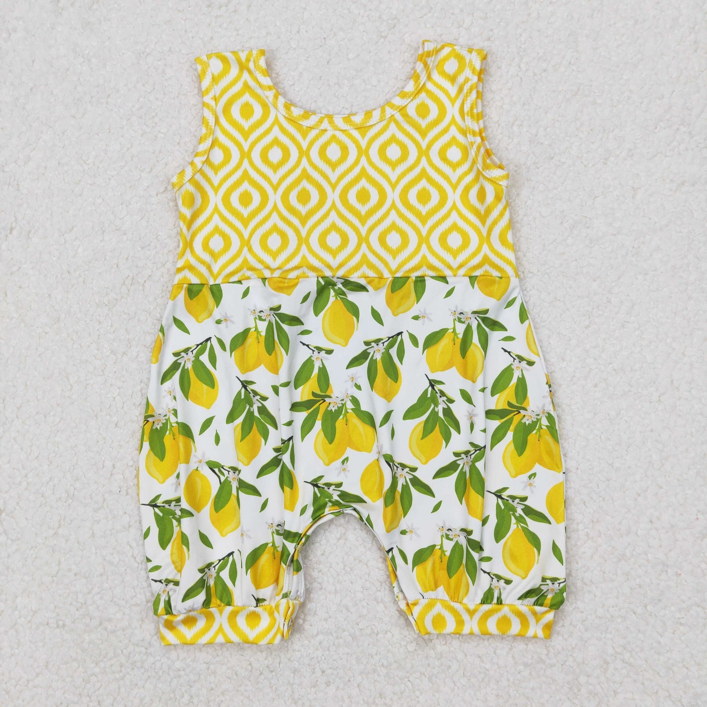 SR2676 Summer fruit lemon yellow girls romper