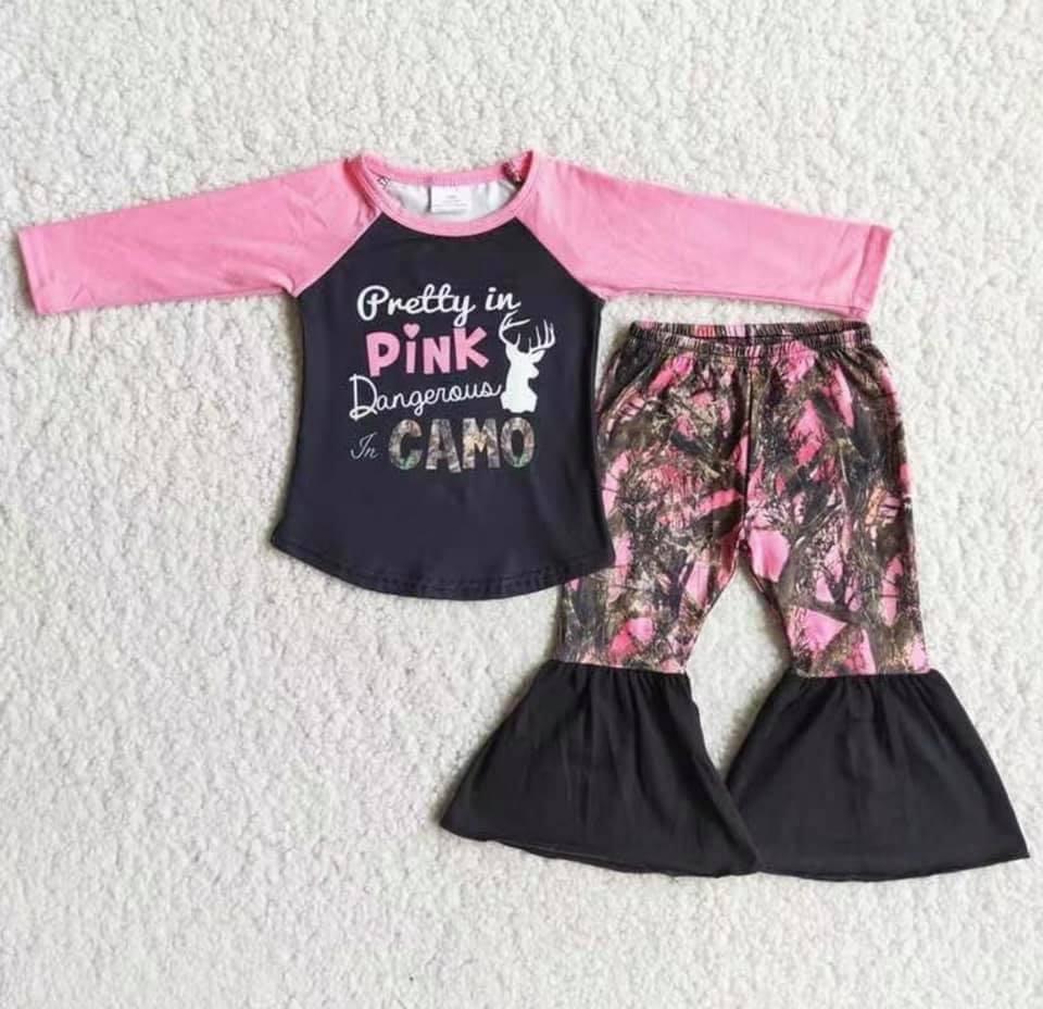 6 A24-12 Pink Camo Deer Winter Kids Outfits