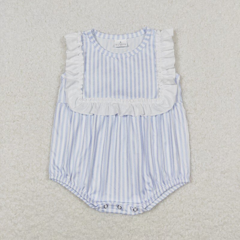 Summer blue striped RTS sibling clothes