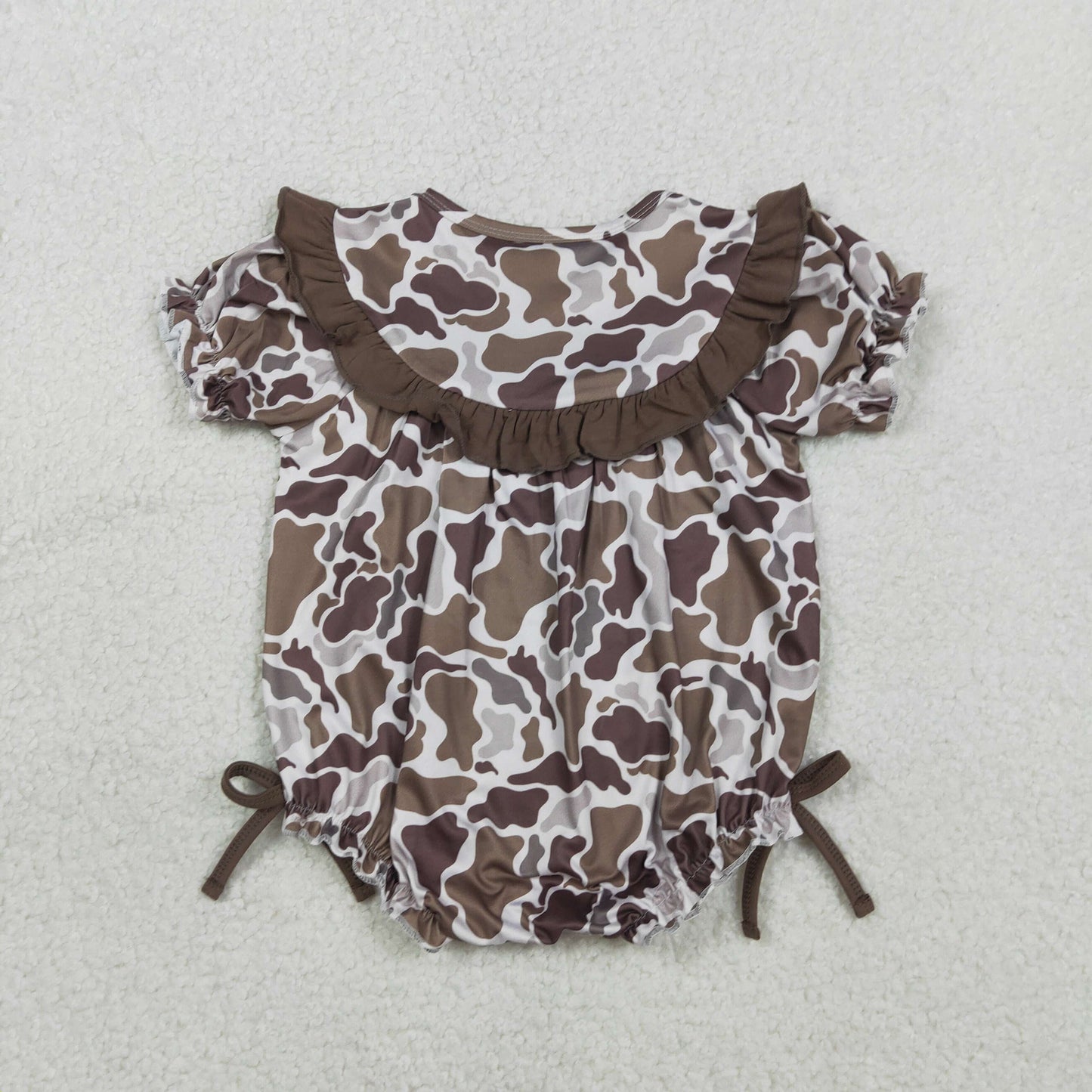 SR3888 Mama's Bestie Camo Bows Short Sleeve Girls Romper