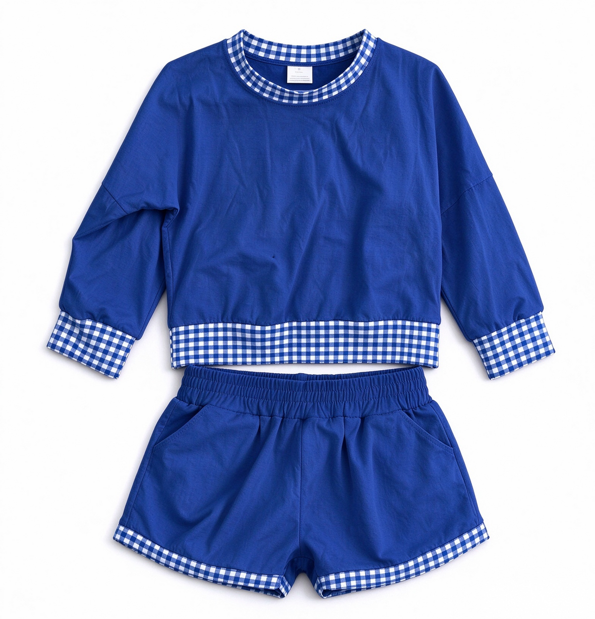 Custom Moq 8 Cotton Long Sleeve Shorts Girls Set