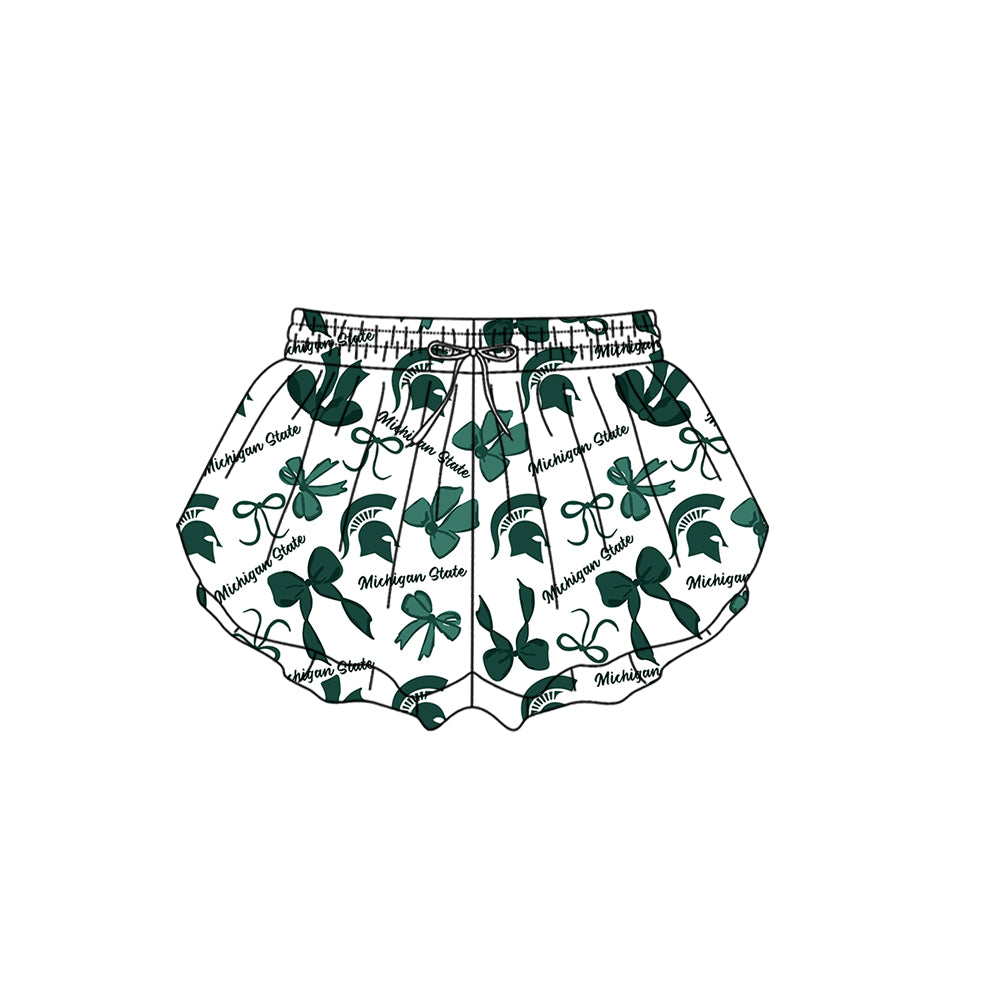 Custom Moq 3 Michigan state Bows Yoga Girls Shorts