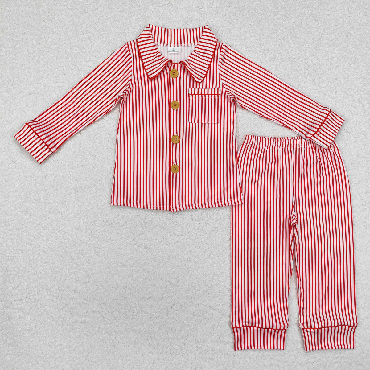 BLP0980 Christmas red striped pocket long sleeve pants boys pajamas