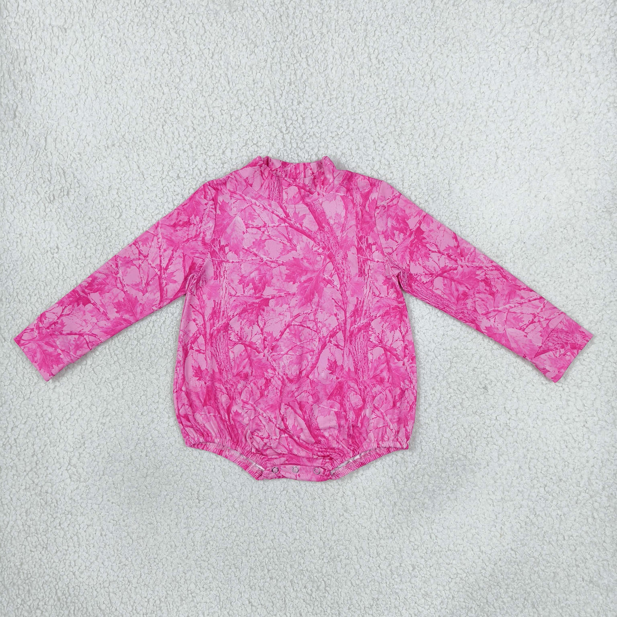 LR3224 Hunting Hot Pink Long Sleeve Girls Romper