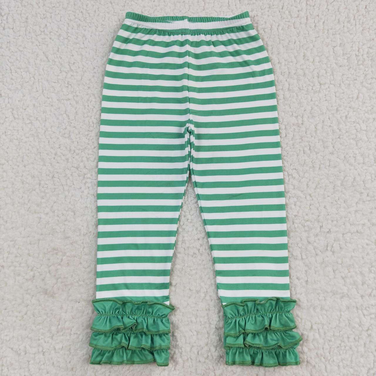 P0175 Christmas Green Strip Girls Pants