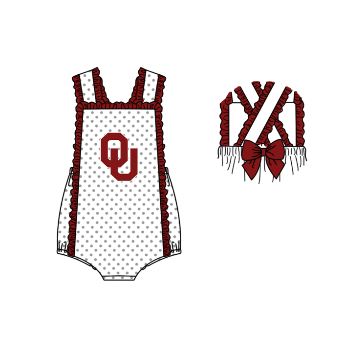 Custom Moq 3 Football Team Maroon Sleeveless Sleeveless Girls Romper