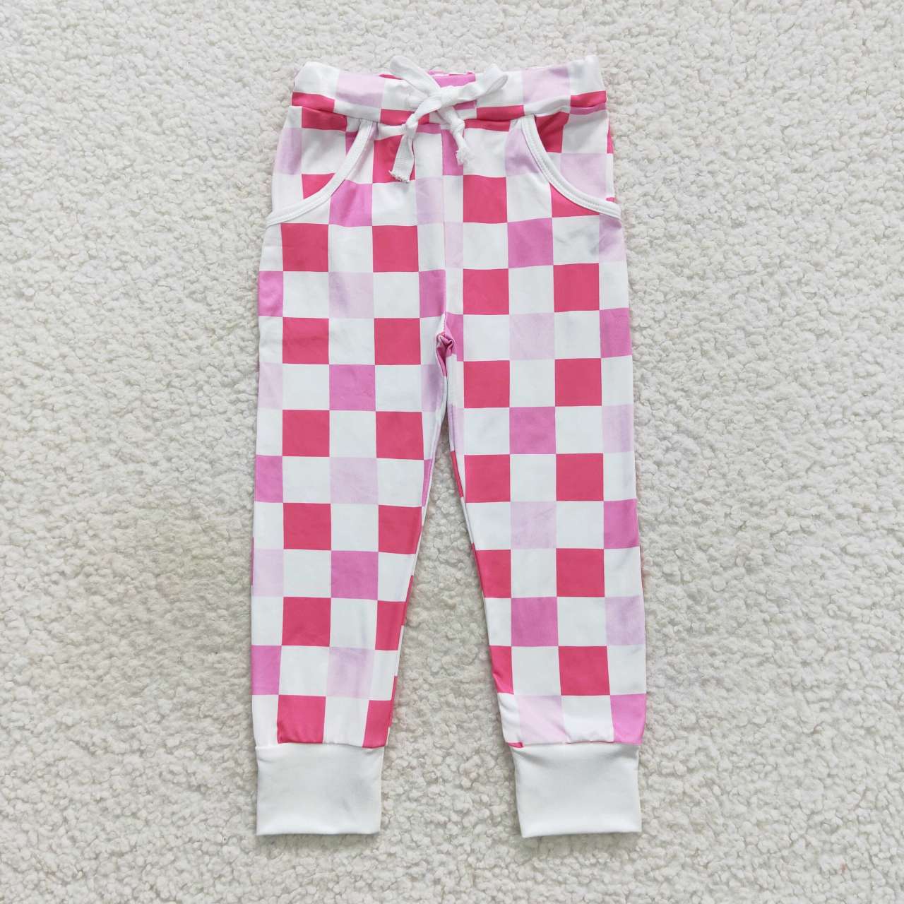 P0293 Pink & hot pink plaid girls pants