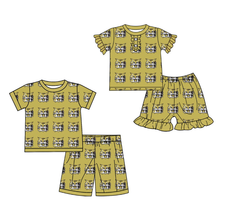 custom moq 3 football team Wild Cats golden set sibling clothes