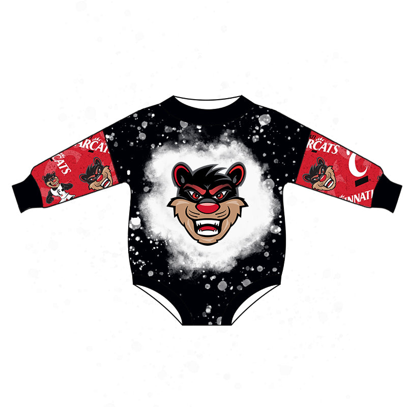 custom Black & red long sleeve kids romper