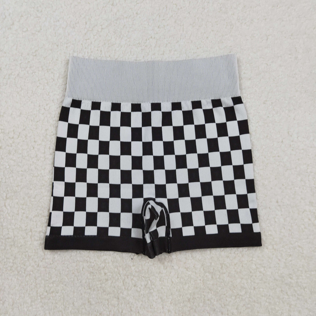 SS0644 black checkered adult women shorts
