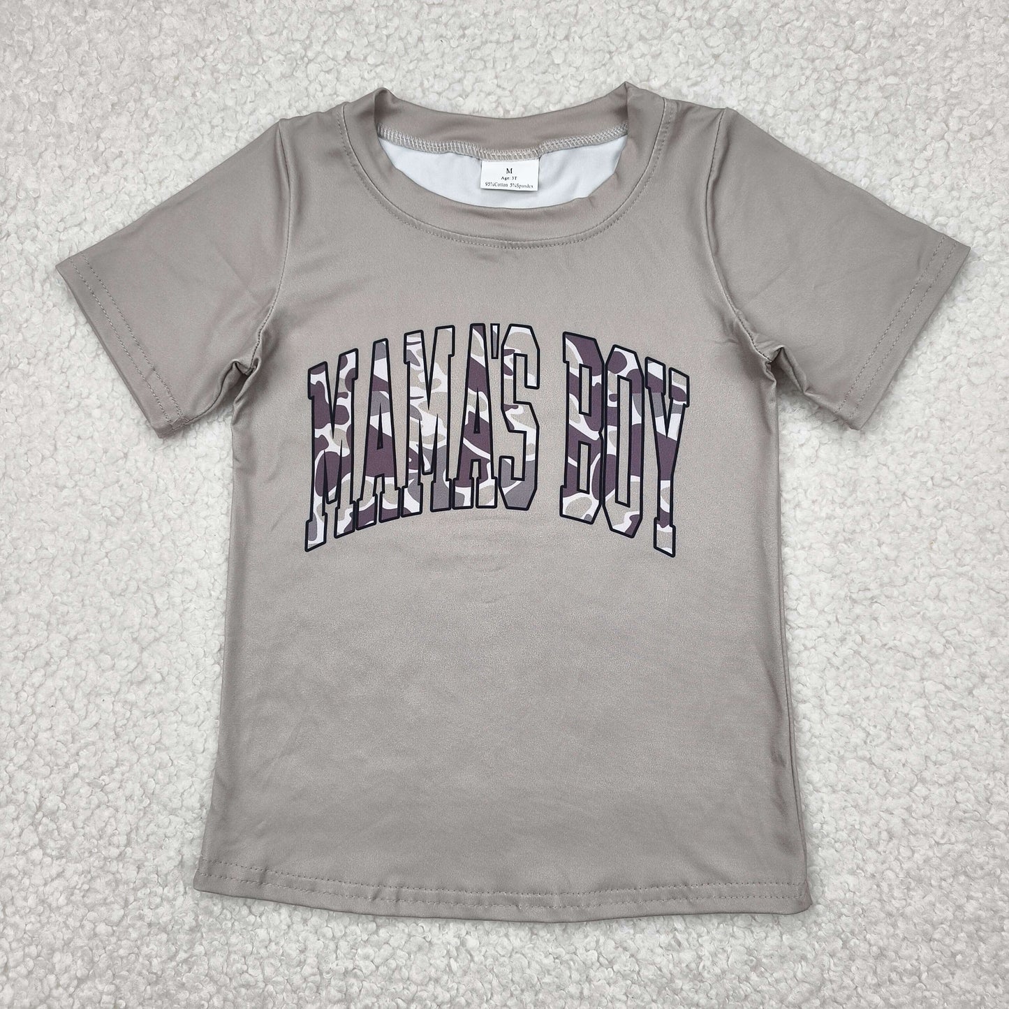 BT1186 mama's boy hunting camo grey short sleeve boys top