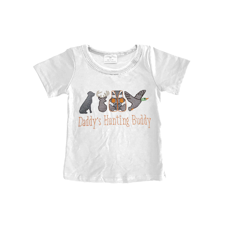 preorder Daddy's Hunting Buddy mallard dog deer short sleeve boys top
