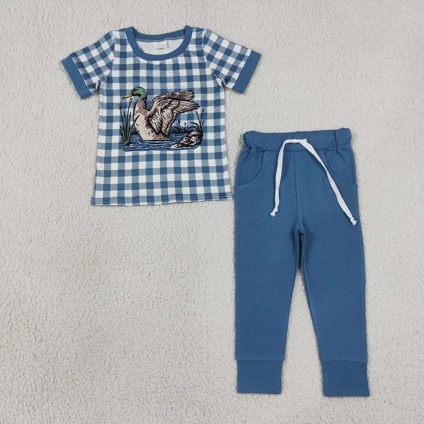 BSPO0690 Hunting Mallard Duck Short Sleeve Pants Boys Set