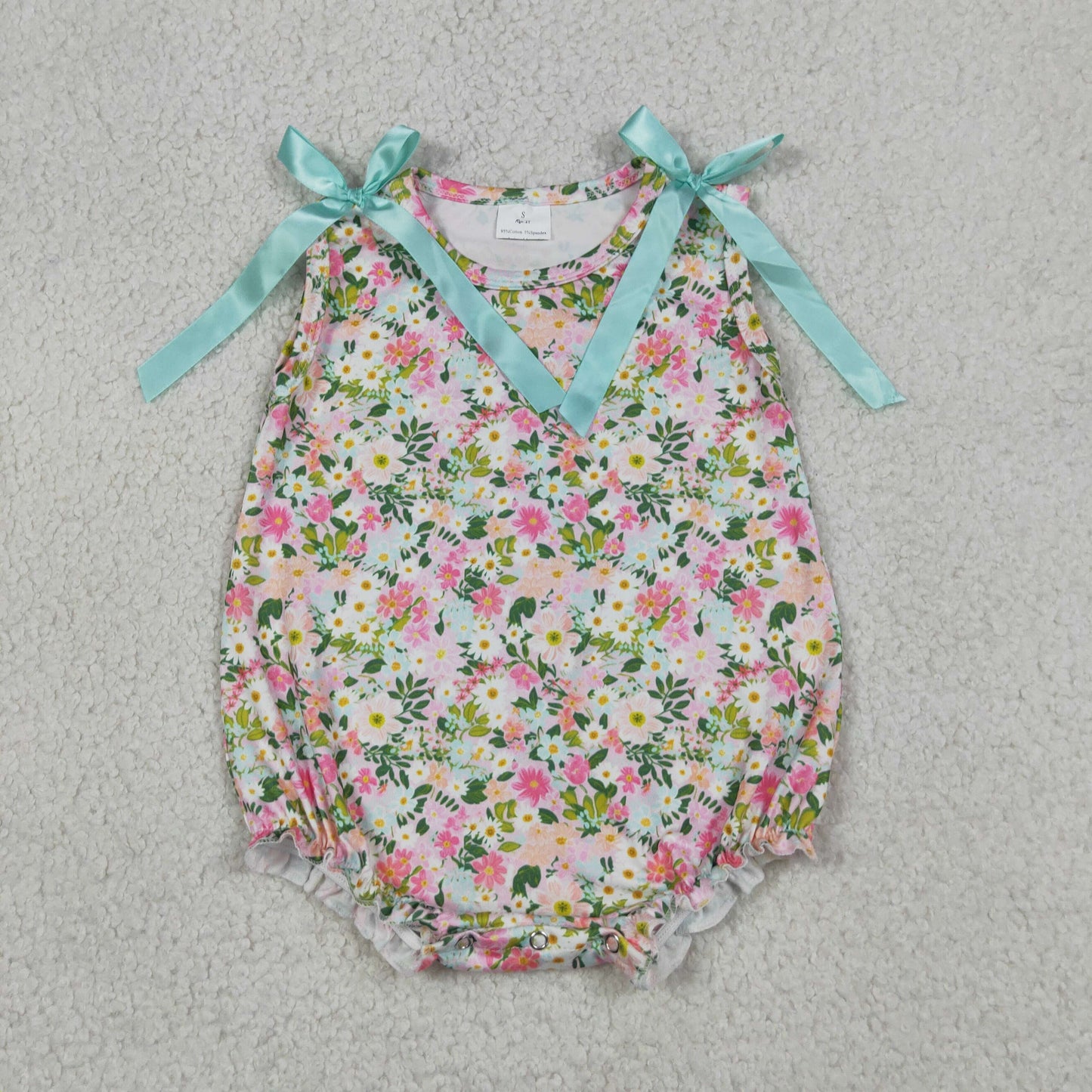 SR4111 Flowers Bows Girls Romper