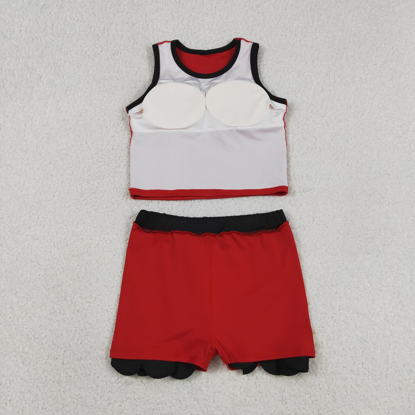 GSD4028 Yoga Red Sleeveless Skorts Girls Set