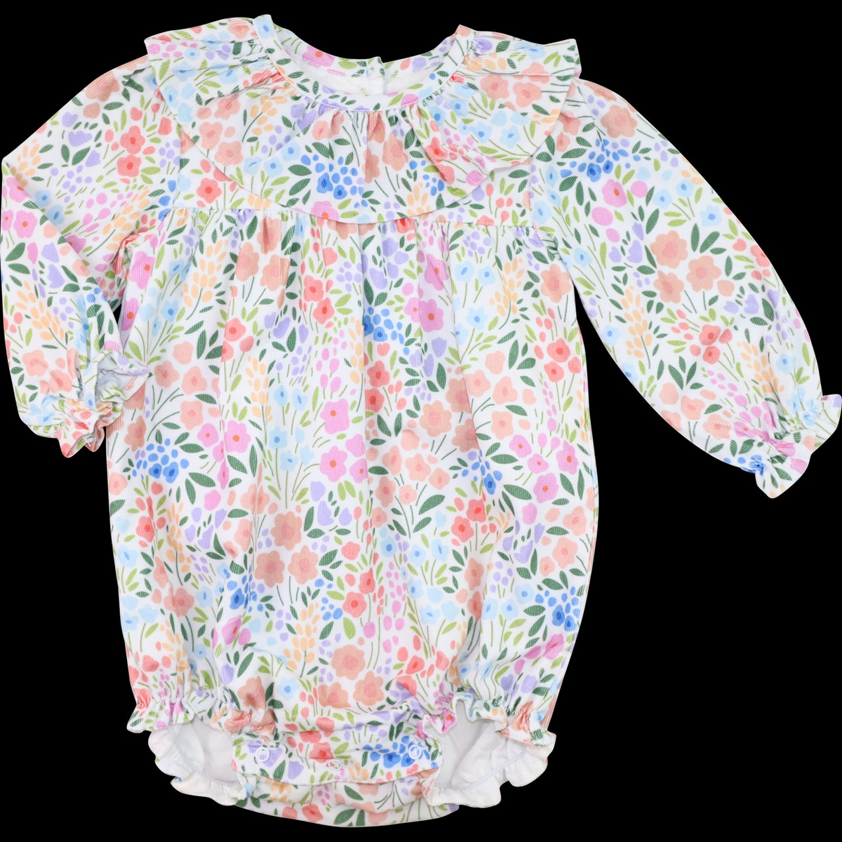 preorder LR2140 colorful flowers floral long sleeve girls romper