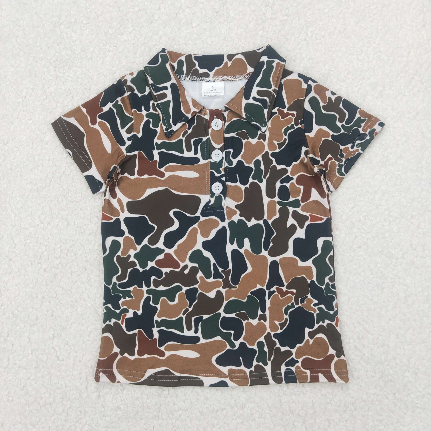 BT1213 hunting brown camo short sleeve boys top