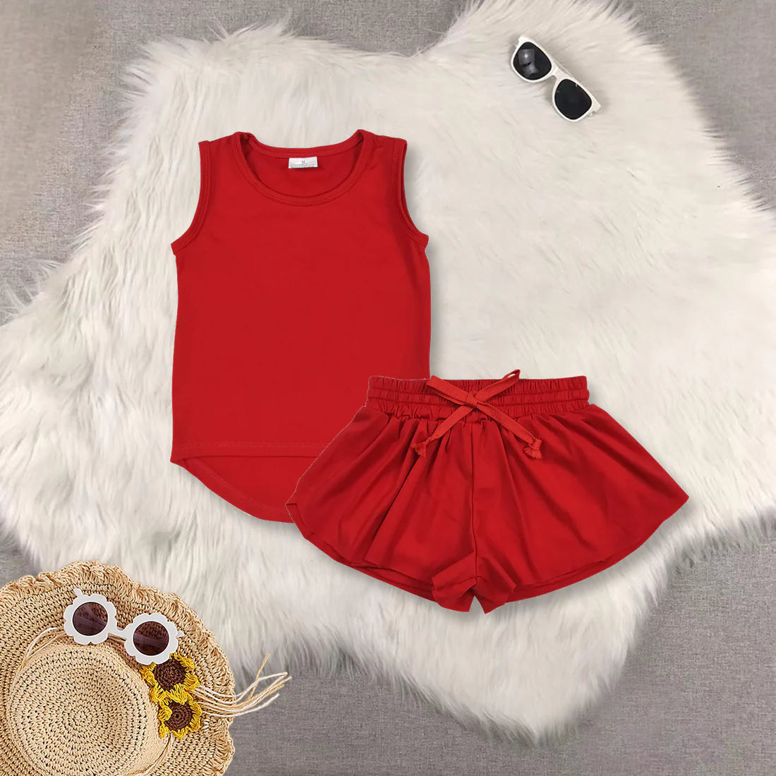 solid color yoga girls set RTS Sibling clothes