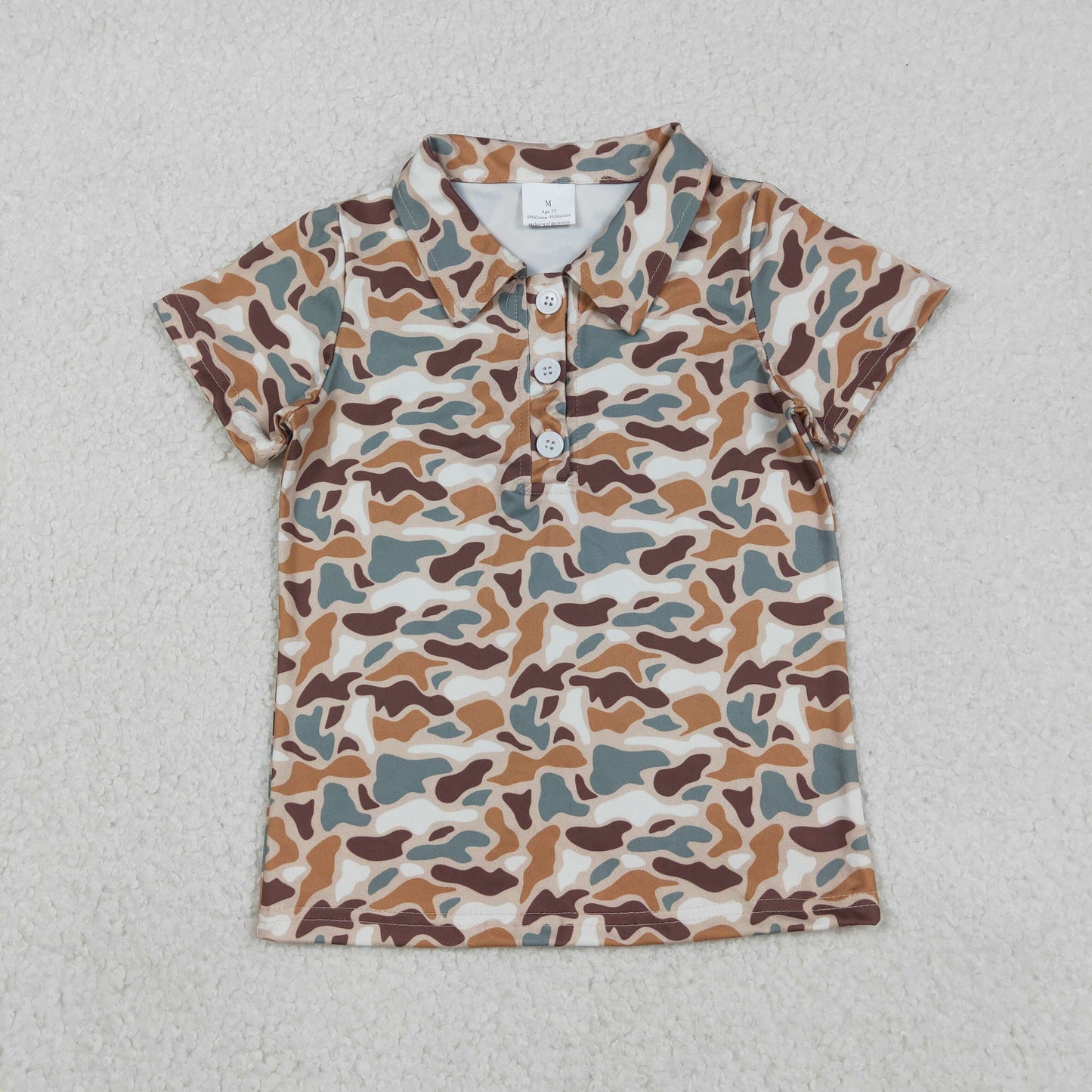 BT1355 hunting camo brown short sleeve boys top