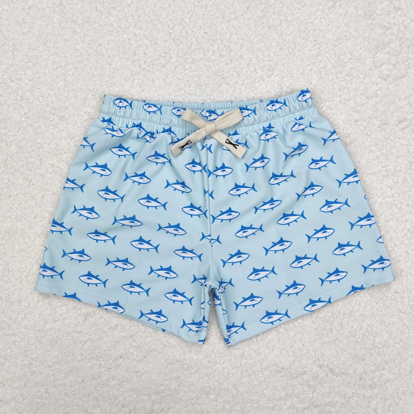 S0171 Boys Blue Shark Swimming Trunks