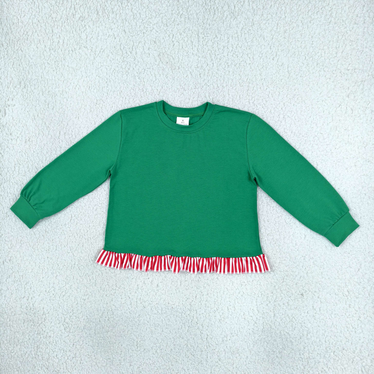 GT1936 Christmas Green Long Sleeve Girls Top