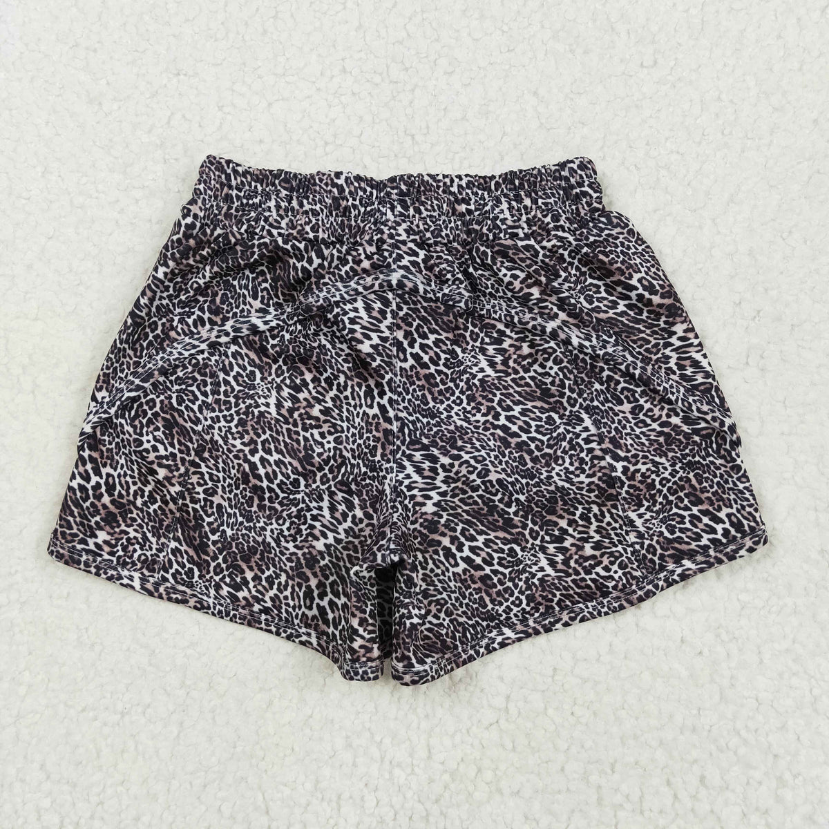 SS0480 leopard camo yoga girls shorts