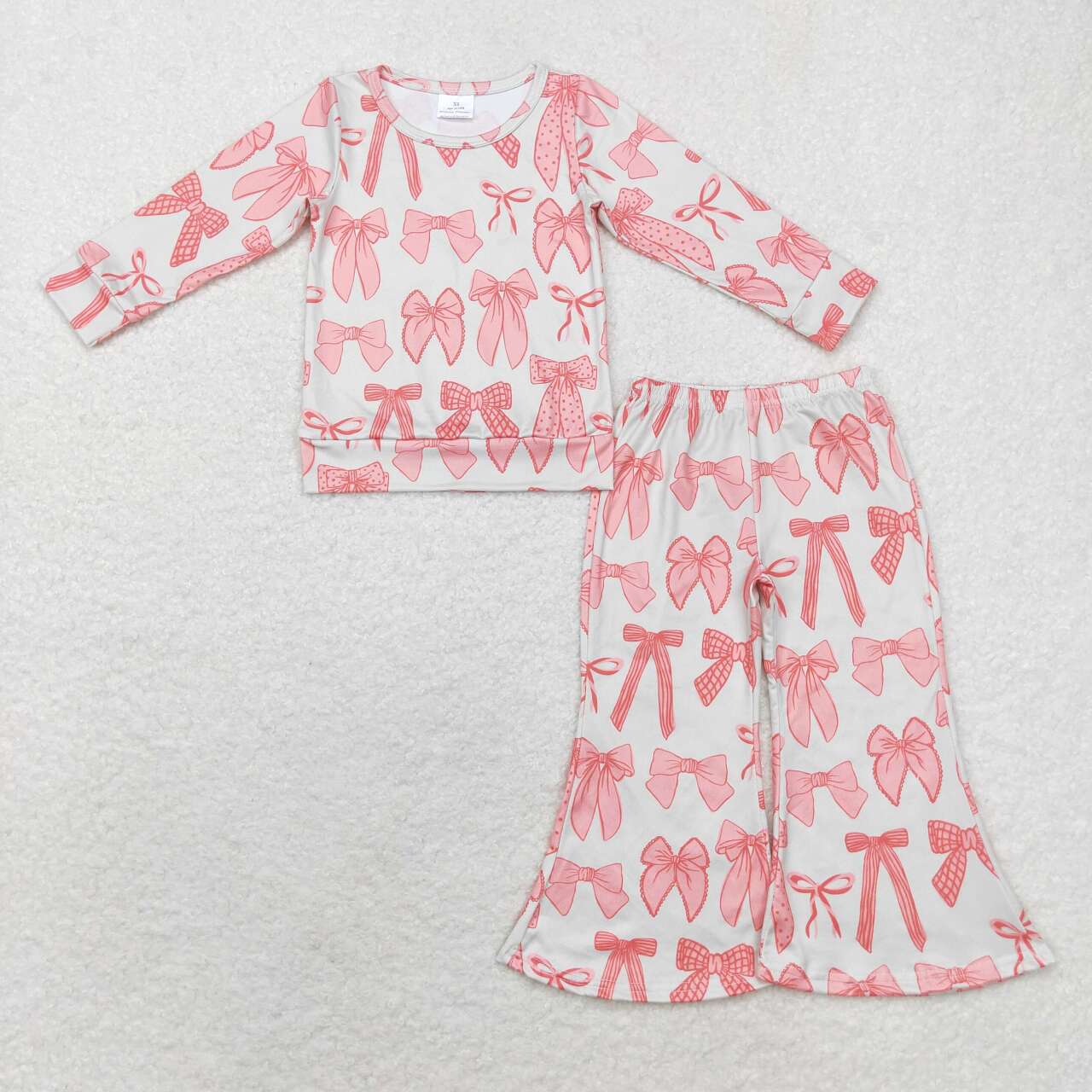 GLP1624 pink bows long sleeve pants girls cute set