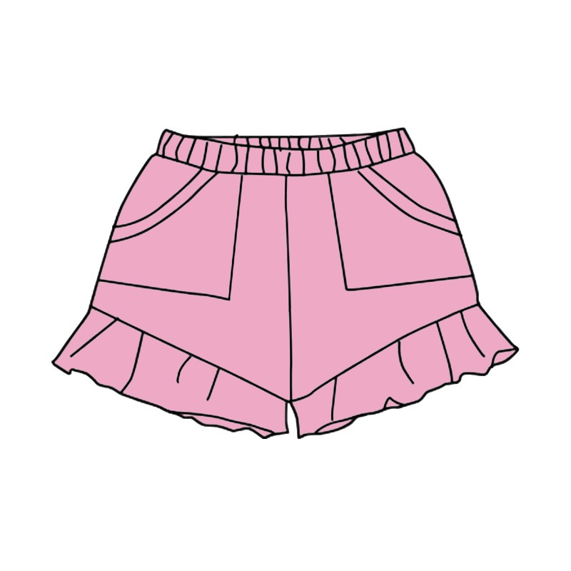custom moq 3 cotton pink girls shorts