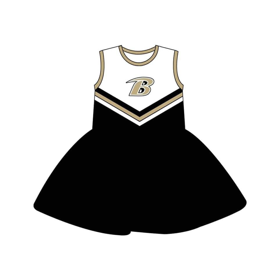 custom S 8.23 Black sleeveless cheerleader dress