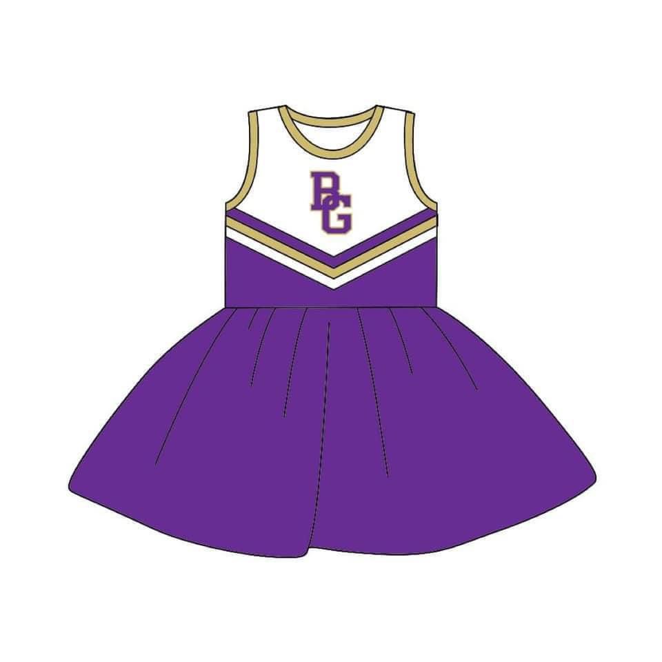 custom S 8.23 Purple sleeveless cheerleader dress