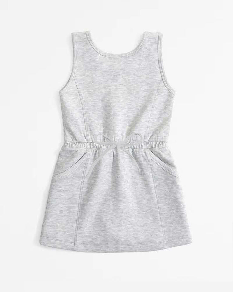 custom moq 3 grey sleeveless pockets with shorts girls dress