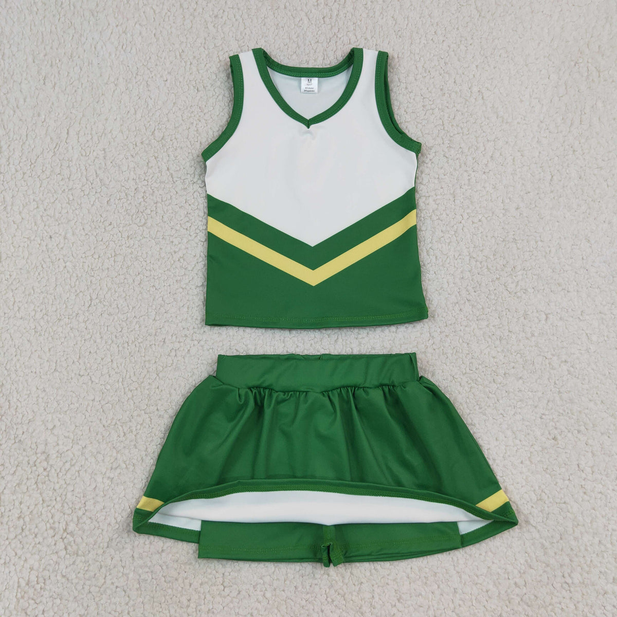 GSD4238 Yoga Green Sleeveless Bows Skorts Girls Set