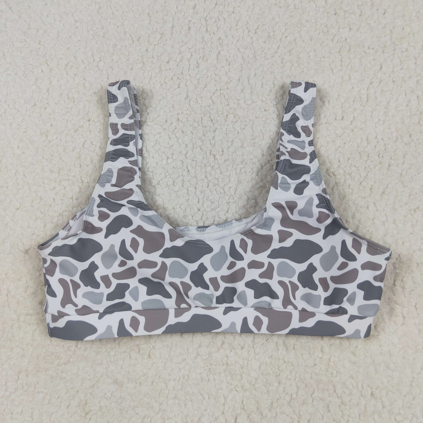 S0556 hunting grey camo adult woman swimsuits top