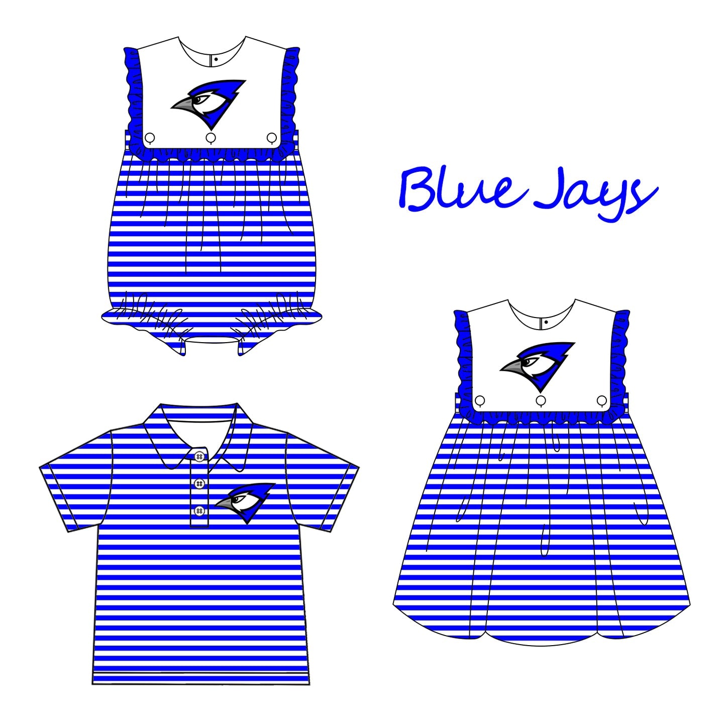 Custom Moq 3 Football Item Blue Jays Sibling Clothes