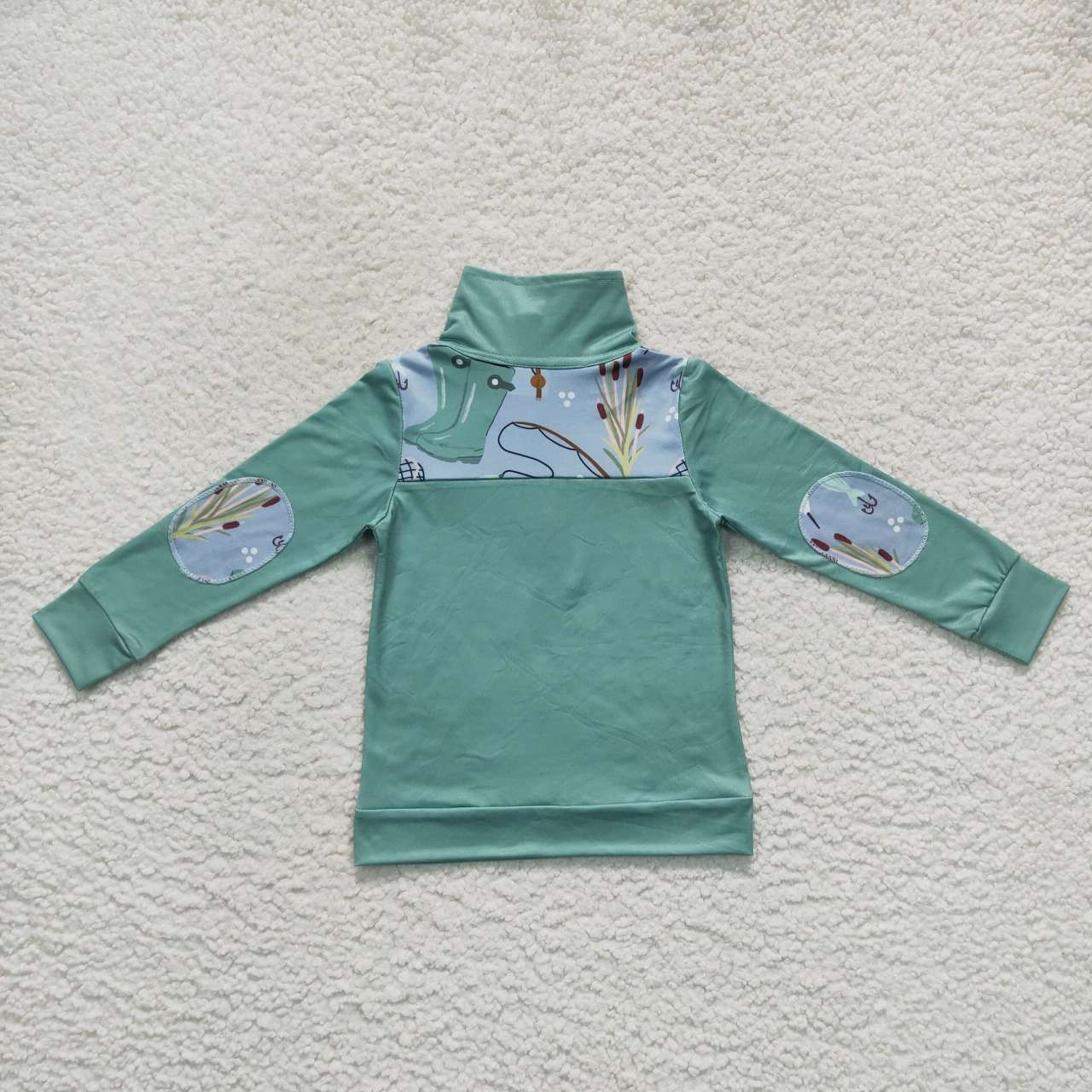 BT0335 Fishing blue long sleeve boys top