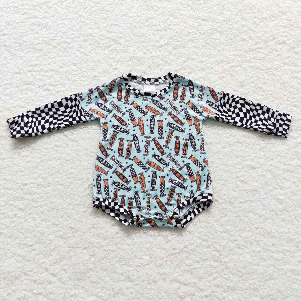 LR0543 Skateboarding long sleeve kids romper