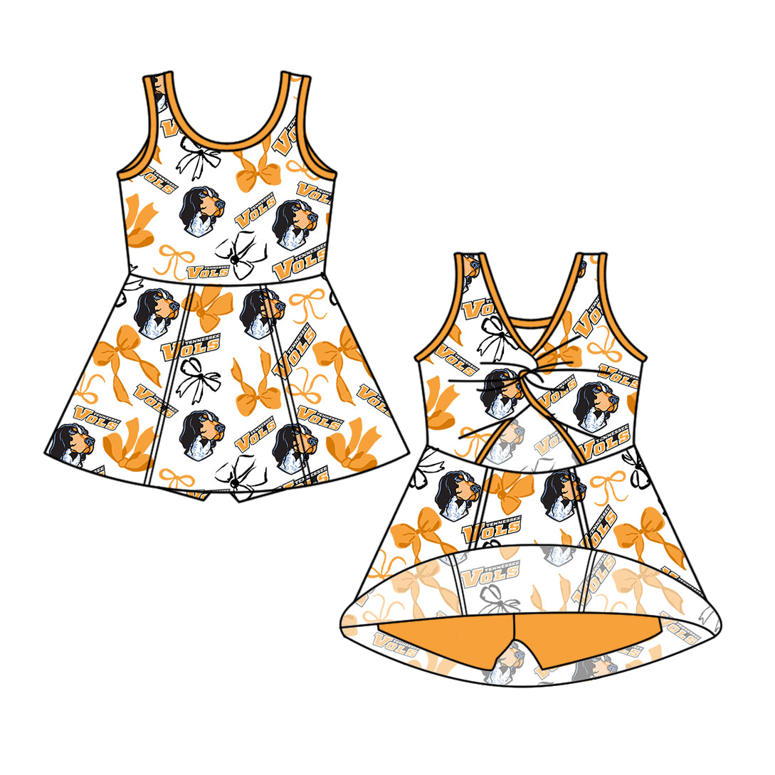 Custom Moq 3 Vols Bows Yoga Skorts Girls Dress