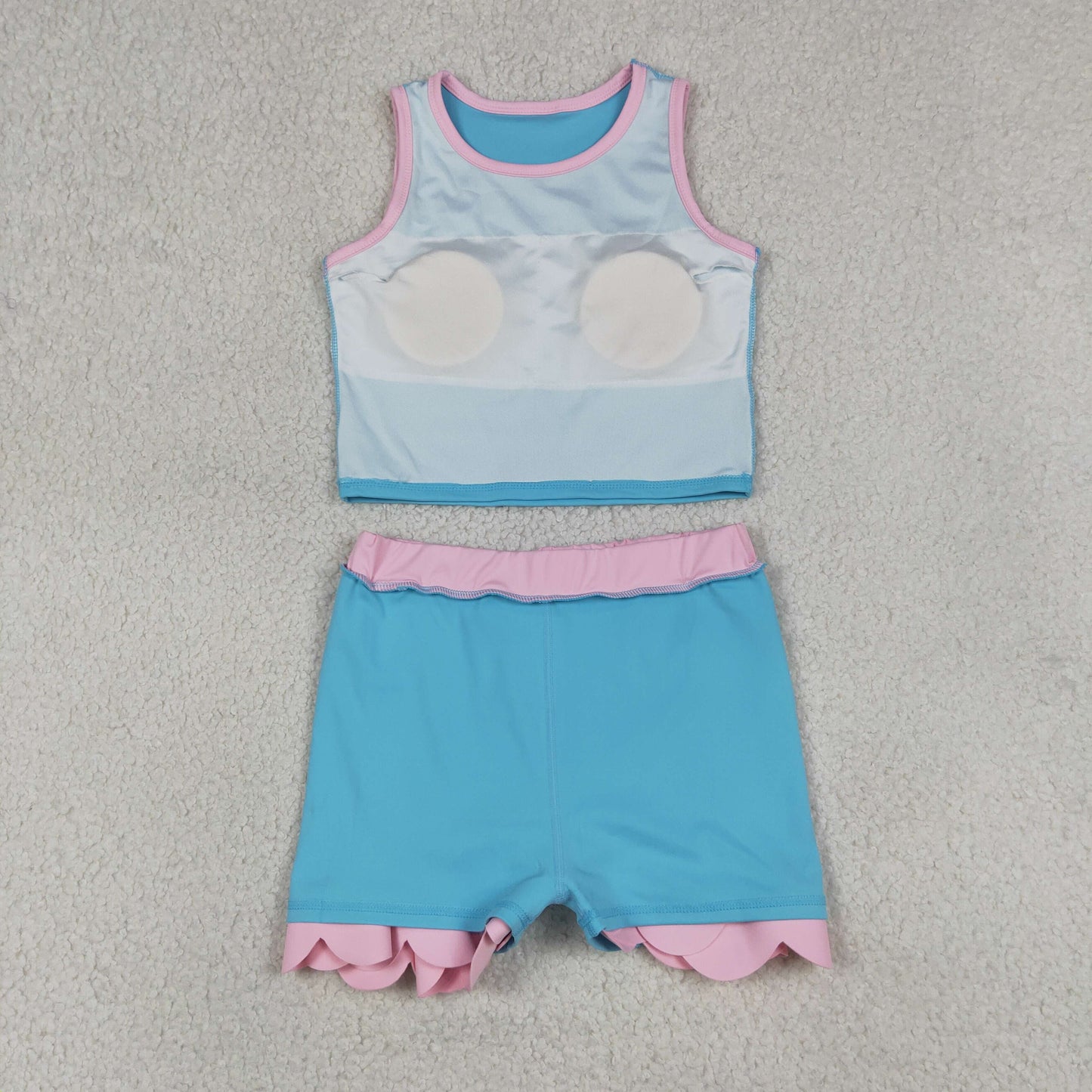 GSD4013 Yoga Blue Sleeveless Skorts Girls Set