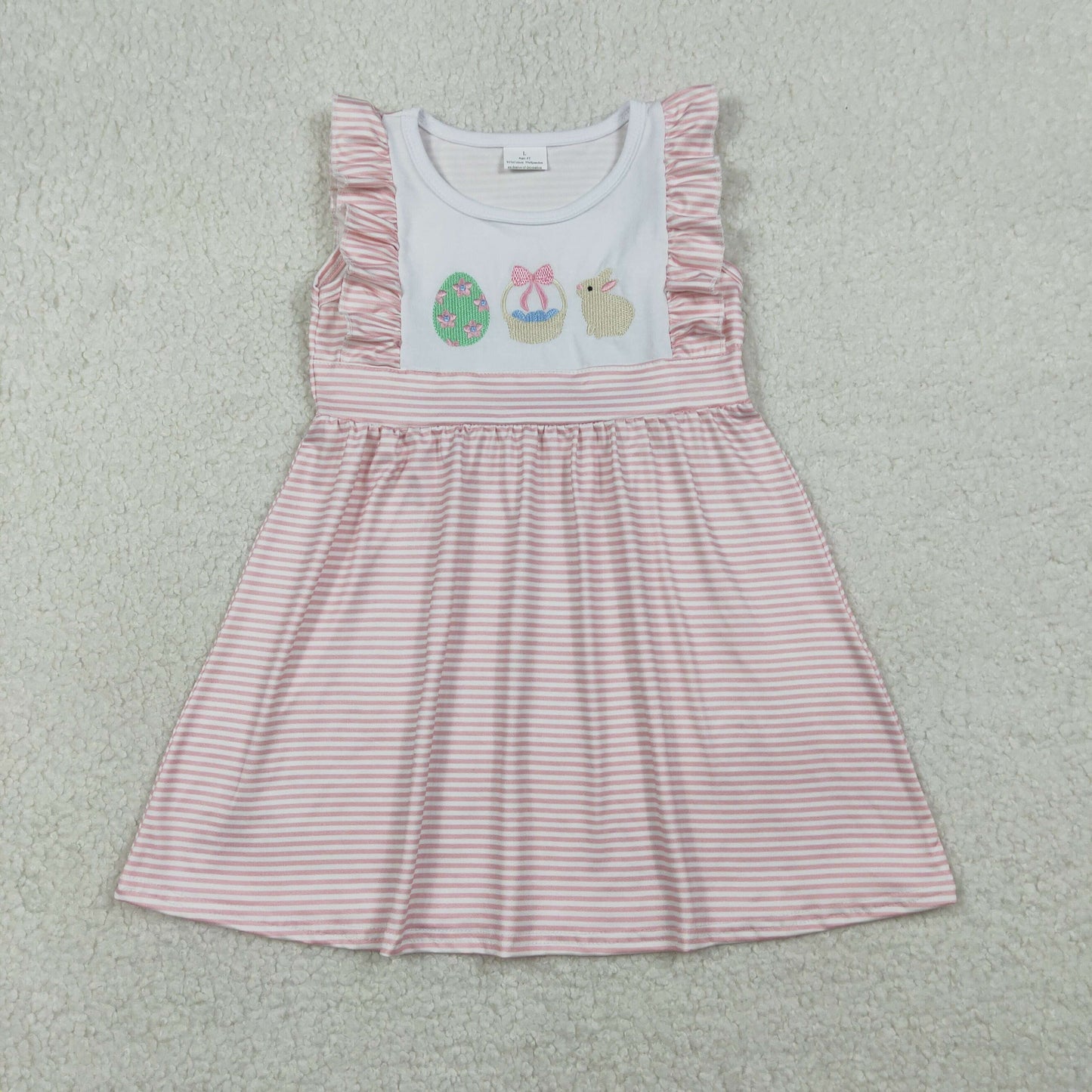 GSD2957 Easter bunny rabbit egg pink sleeveless girls dress