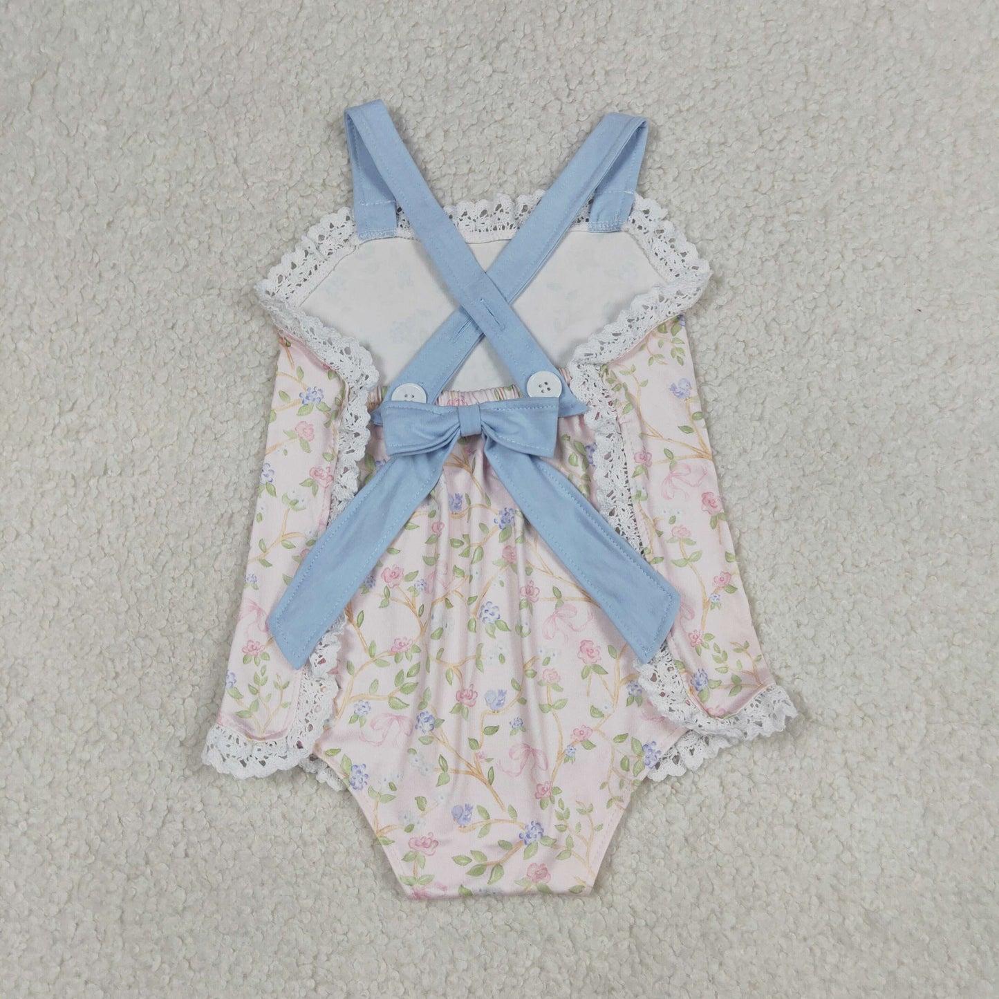SR3461 Flowers Pink Girls Romper