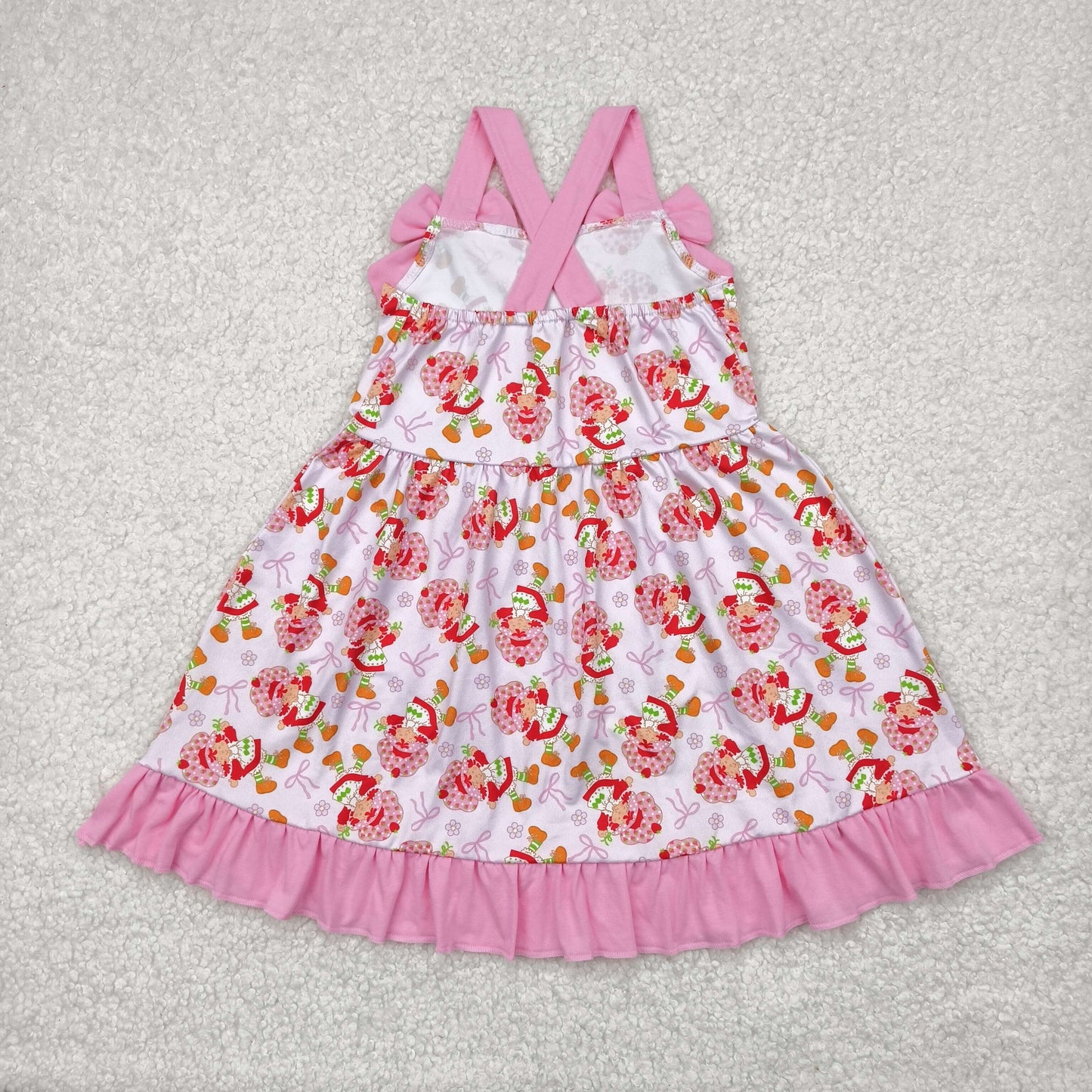 GSD2213 cute strawberry girl pink bows girls dress