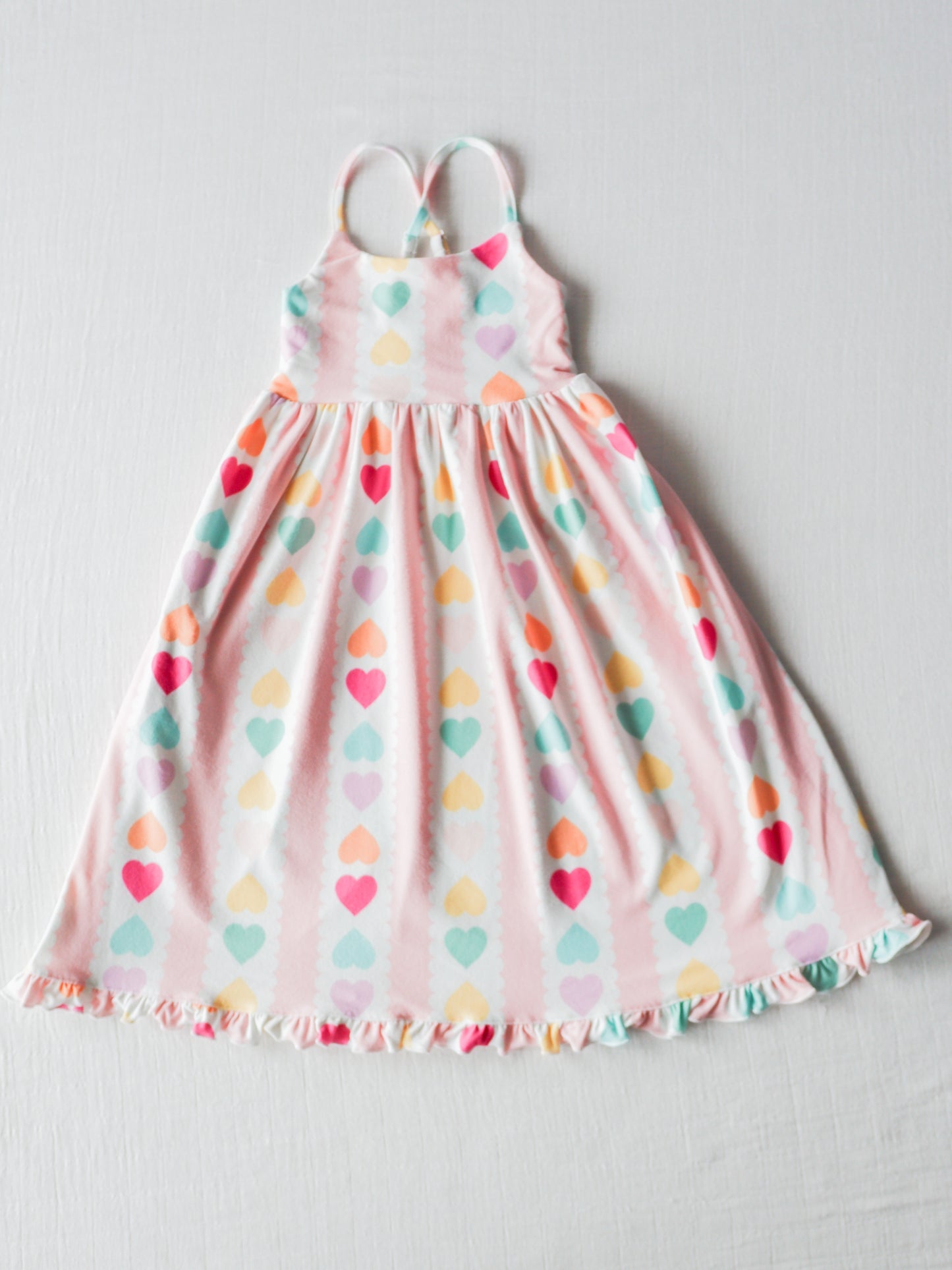 custom heart colorful girls dress Summer (moq 3) tat 6-8 weeks