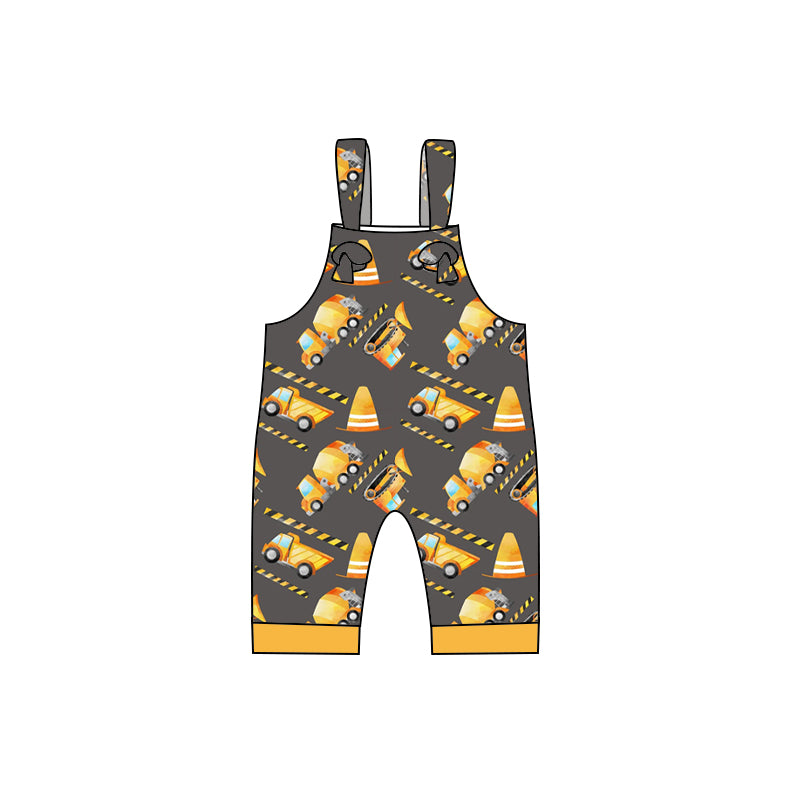 preorder SR0473 construction truck sleeveless kids romper