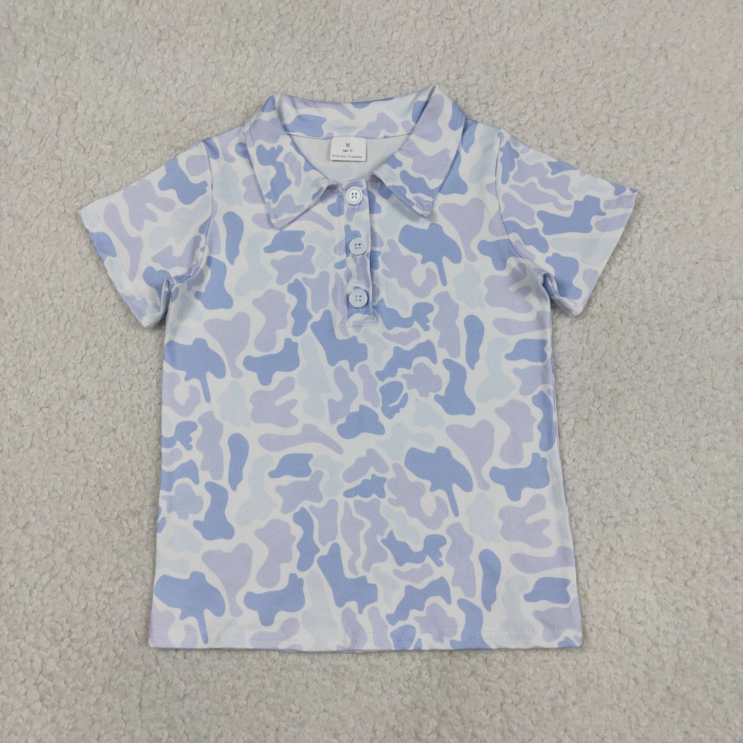 BT1766 Blue Camo Short Sleeve Boys Top